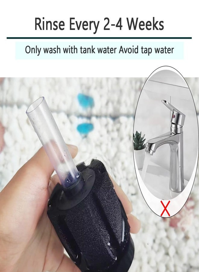 AQUANEAT Aquarium Air Powered Sponge Filter, Fish Tank Bio Bubble Filter with Airline Tubing, Valves, Suction Cup(up to 10Gal) - Image 4
